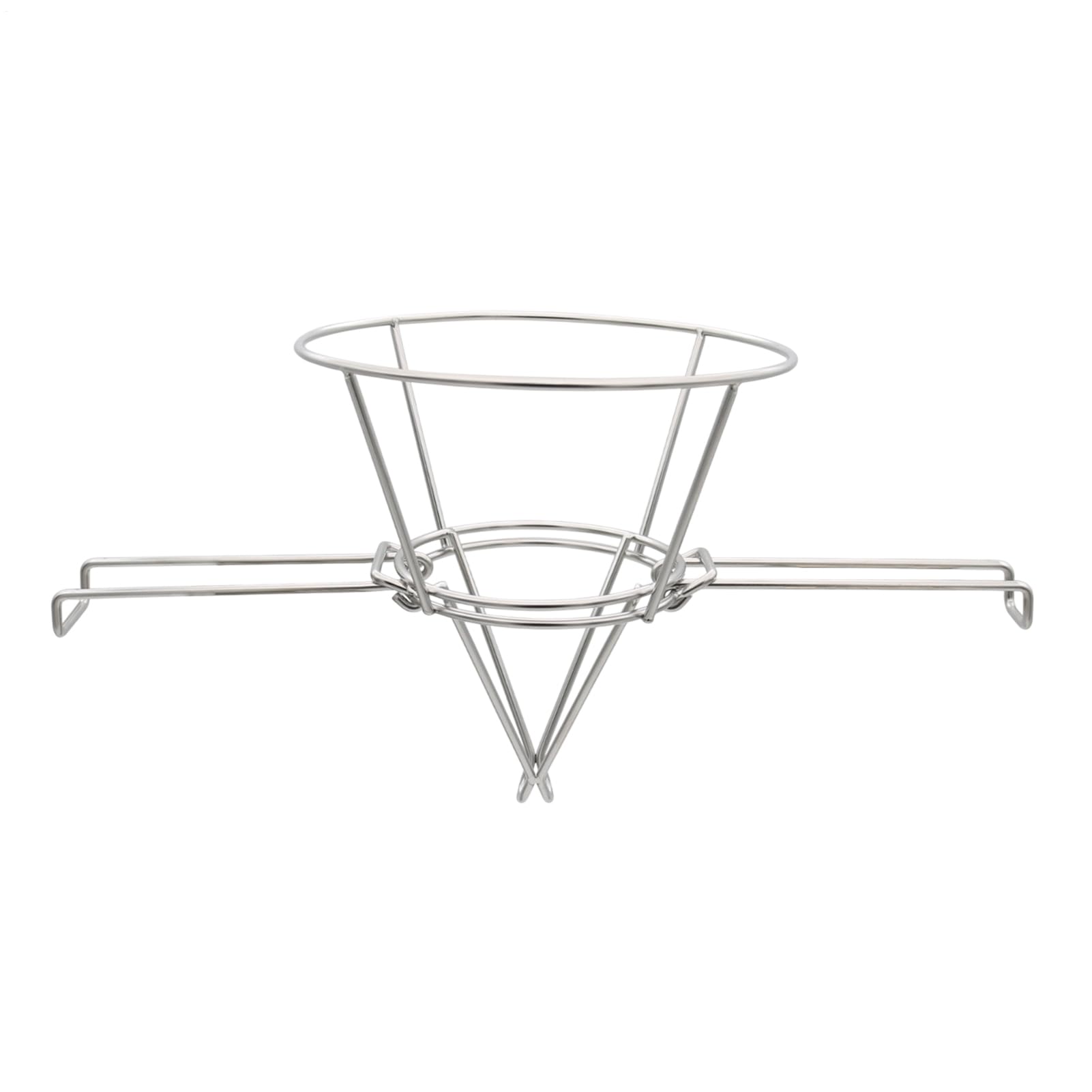 Supporto Filtro Liquidi Alimentari | Portafiltro per Olio da Cucina - Rack in Acciaio Inox Design Compatto con Bracci Pieghevoli per Filtrazione Domestica
