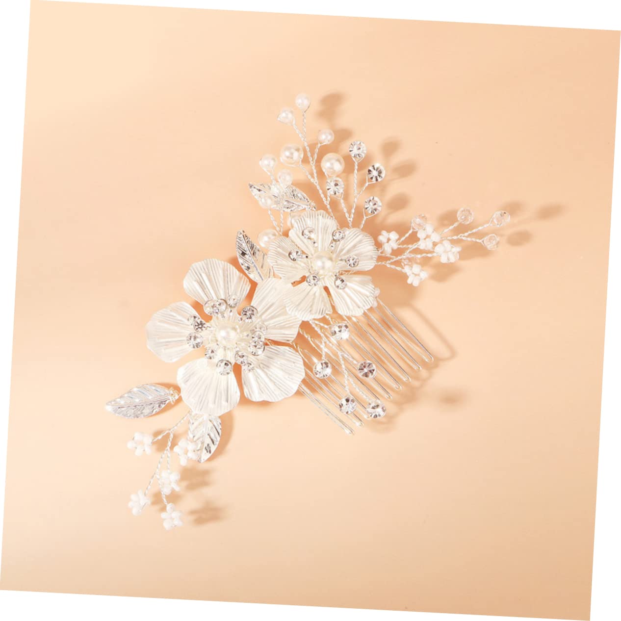 MAGICLULU 5 Piezas clip de peine de boda tocados de novia tiaras de novia pinzas para el cabello de accesorios para el cabello de dama de honor peine de peineta de flores simple