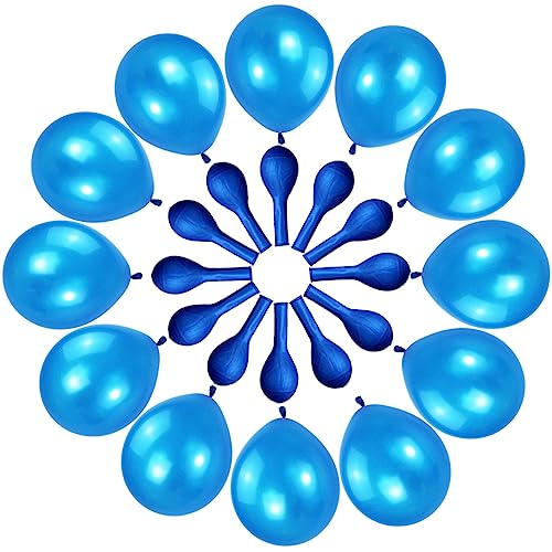 Image of 120 Pack Pearl Blue Balloons, Bright 12 inch Royal Blue Latex Party Balloons for Birthday Wedding Baby Shower Halloween.