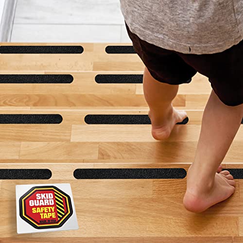 SKID GUARD Outdoor Stair Treads Non-Slip Tape (3/4 x12') Stair Treads for Wooden Steps - Anti Slip Tape - High Grit Grip Tape - Non Skid Tape for Dogs, Boats - Stair Grips (20-Pack) USA Made