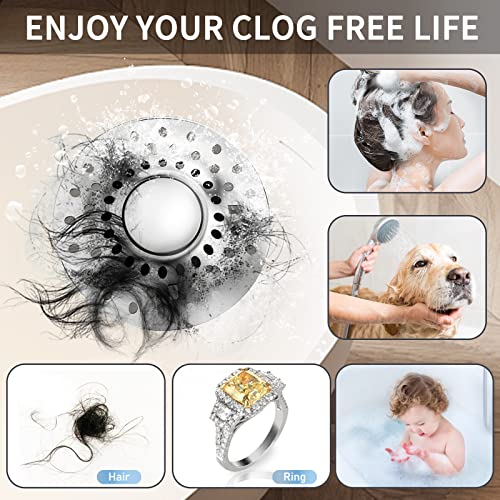 Bathtub Drain Plug, 2 In 1 Bathtub Stopper & Drain Hair Catcher, With Stainless Steel Filtered Pop-Up Drain Filter For Us Standard Bathtubs Drain Hole Diameter (1.4-2.0 Inch) #TOP4