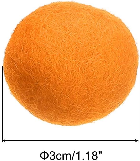 PATIKIL Wool Felt Balls Beads Wool Felting Pom 3cm 30mm Orange for Home Crafts Handcrafts Project DIY Pack of 20 - Image 2