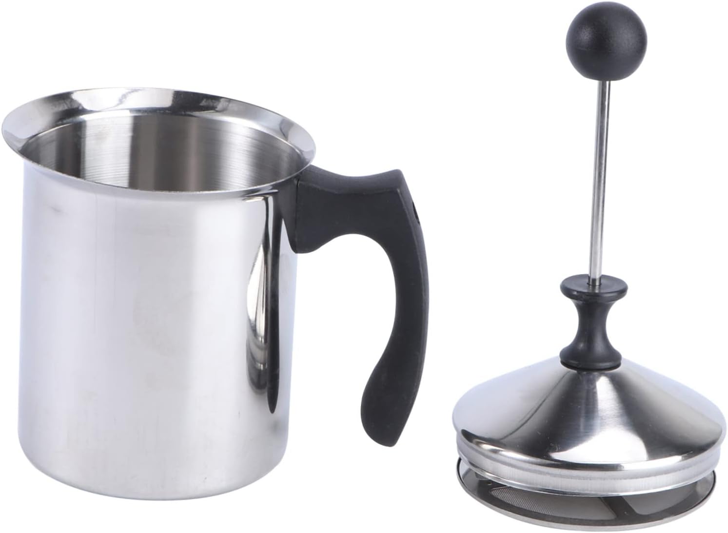 Ciieeo Manual Stainless Steel Milk Frother Pitcher Handheld Foaming Tool for Latte and Cappuccino Lightweight and Portable Design Easy to Use for Milk Blending