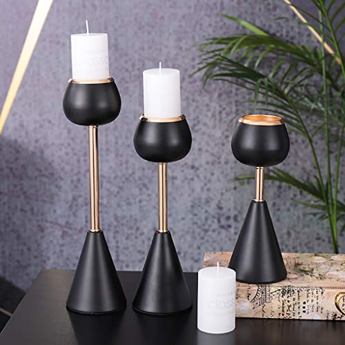 Yuyandejia Metal Candlesticks Candleholder Vintage Modern Candlestick Home Cabin Lodge Table Mantel Wedding Centerpiece Candle Holders (Size : Set Of 3) #TOP2