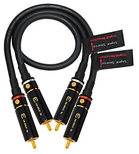 WORLDS BEST CABLES 1.5 Foot – Directional Quad High-Definition Audio Interconnect Cable Pair Custom Made Using Mogami 2534 Wire and Eminence Gold Locking RCA Connectors