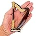 Dselvgvu Wooden Miniature Harp with Case Mini Musical Instrument Harp Replica Collectible Figurines Dollhouse Accessories Model Home Decoration Display Ornament (5.51