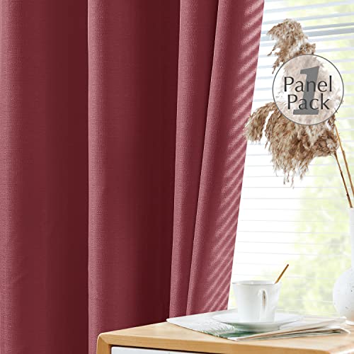 Jinchan Blackout Curtain Burgundy For Bedroom 84 Inches Length Red Black Out Window Curtains Living Room Thermal Insulated Dining Room Darkening Outlet Grommets Drapes Sold Individually One Panel #TOP7