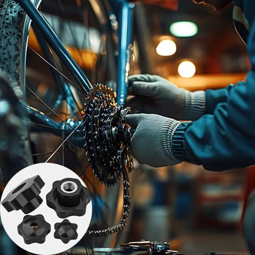 CALLYSONIC Sterngriffmutter M8, 4 Stück Flügelmutter m8, Innengewinde Klemmknopf,m8 Flügelmutter, flügelmutter,Rändelmuttern für Maschinen, Industrie, Möbel, elektronische Geräte (Schwarz）