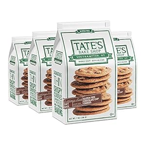 Tate’s Bake Shop Gluten Free Chocolate Chip Cookies, Gluten Free Cookies, 4 – 7 oz Bags