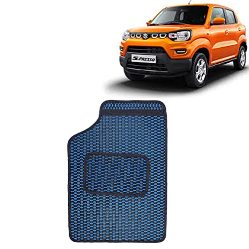Image of Kingsway Dotted Design Car Floor Foot Mats Universal Fit for Maruti Suzuki S Presso, Model Year : 2019 Onwards, Water and Dustproof, Color Blue, Set of 5 Pieces