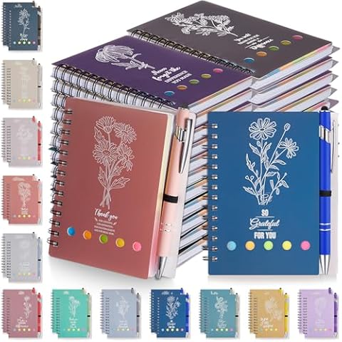 Watersay 24 Sets Employee Appreciation Gifts Bulk Inspirational Notebooks with Pens Motivational Pocket Notepad Mini Journal Bulk Team Staff Christmas Gift for Teacher Coworker Office School(Pastel) Cover