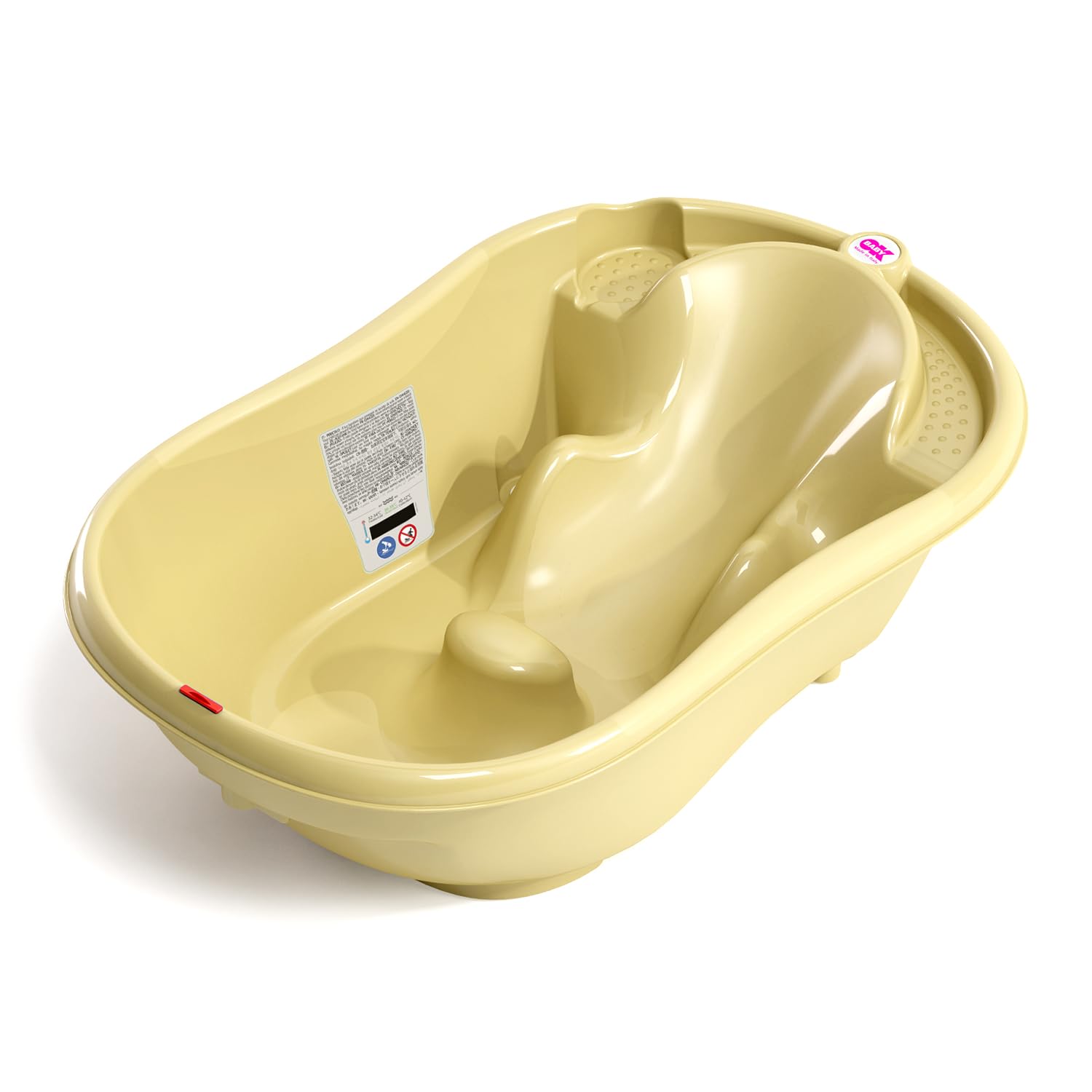 OKBABY Onda - Vaschetta dal Design Ergonomico per il Bagnetto del Neonato 0-12 Mesi - Giallo