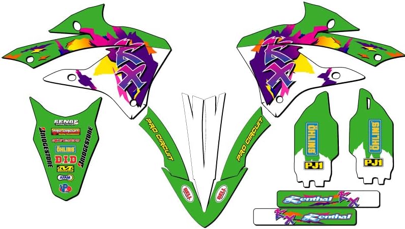 2022-2025 KX 85 Throwback Green Senge Graphics Complete Kit with Rider I.D. Compatible with Kawasaki