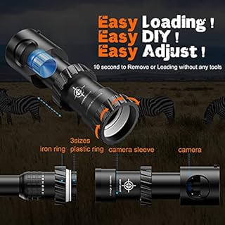 BESTSIGHT Night Vision Scope,DIY Night Vision(Day and Night),Quick Installation Barrle,5" Display Screen with 5w 850nm Infrared Illuminator,View 200m in Night,for 38-44mm Eyepiece Scope (TMNV01P)