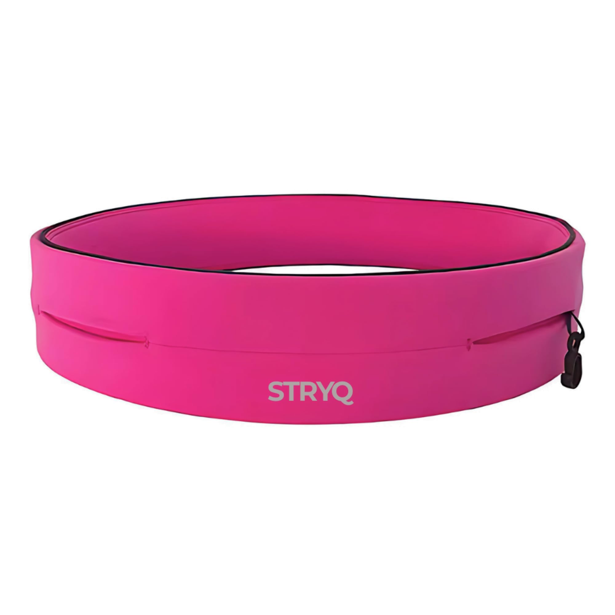 STRYQ Running Belt, Slim Bounce Free Waist Pack Phone Holder, No Zip Lightweight Moisture Wicking Running Belt Fits All Phones, Hidden Key Hook, Reflective Running Waist Belt (Pink, X-Large) โ image 1