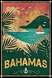 Bahamas Vintage Notizbuch: Schönes Bahamas Vintage Notizbuch mit 120 karierten Seiten im A5 Format - Lex Edison 