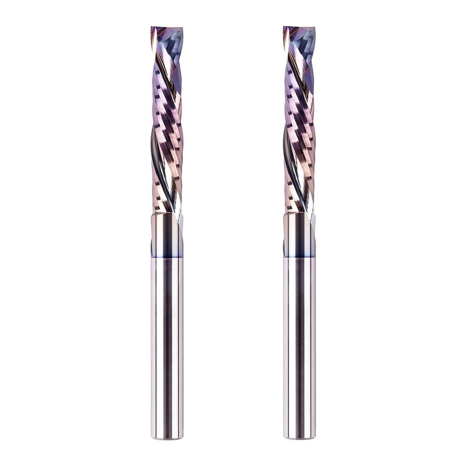 SpeTool 2 fresas en espiral de 8 mm, longitud de corte de compresión extralargas con revestimiento TAC, fresadora CNC, fresa de extremo VHM, fresa para fresadora en espiral, fresa de madera