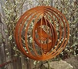 DW Edelrost Windspiel Spatz Fensterdekoration Gartendekoration Terrasse Spiralen