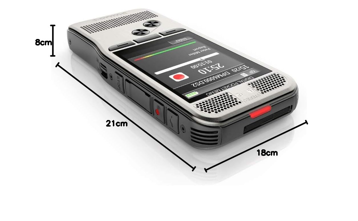 Philips PocketMemo zestaw dla autora i asystenta DPM6700/03 zawiera dyktafon DPM6000, przełącznik nożny ACC2330, słuchawki stereo LFH0334 oraz oprogramowanie do dyktafonu i odtwarzania SpeechExec
