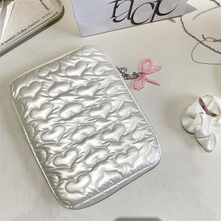 Funda para Laptop Puffy Y2K Corazón Acolchado Blanca 15-15.6" miniatura 3