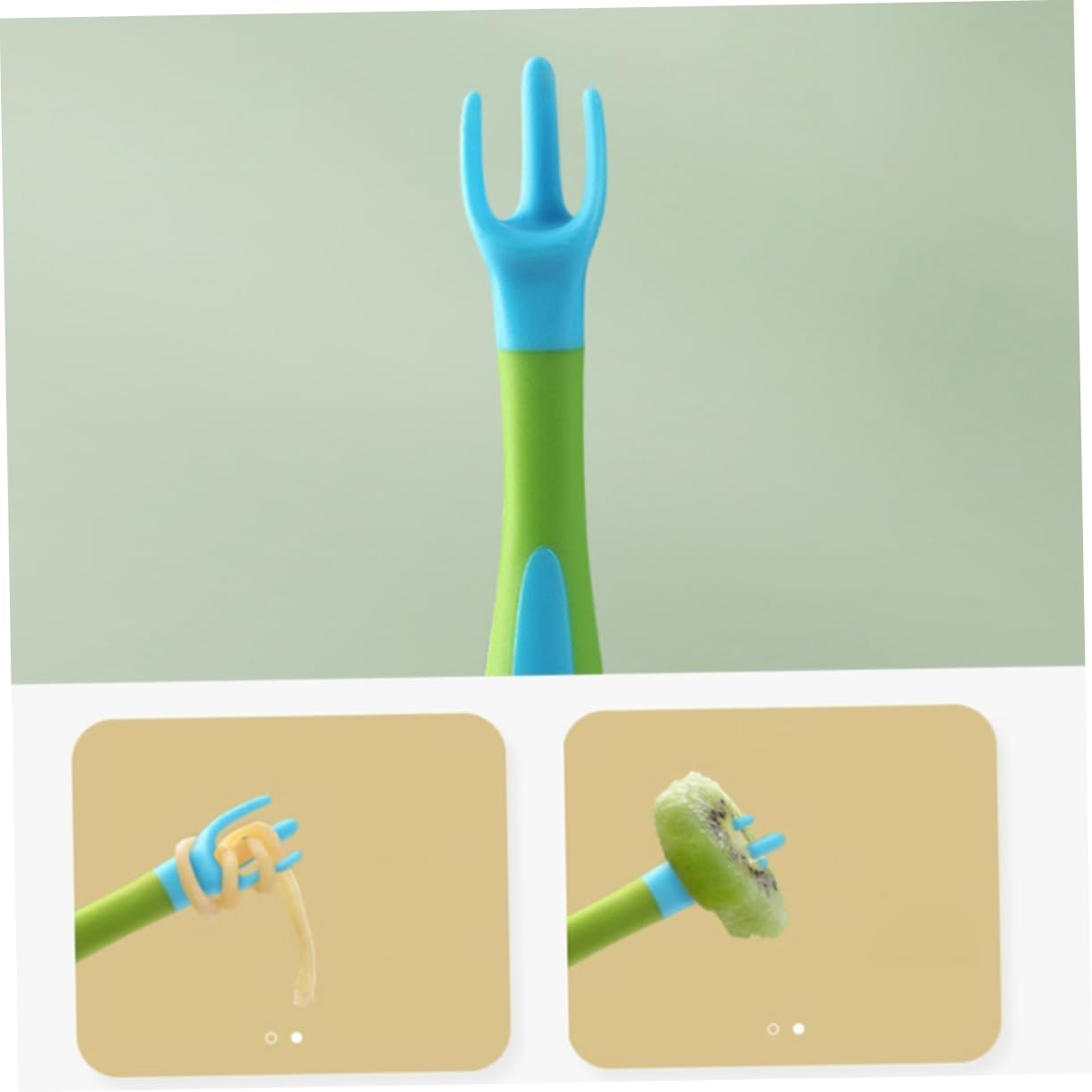 BESPORTBLE 1 Set Lightweight Utensils Fork Spoon for Easy to Clean Feeding Training Tableware Blue Green Safe Tpe Materials Flexible Design