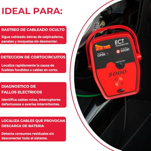 Localizador de cortocircuitos Power Probe ECT3000B soluciona averías de cables de 12-24V 3