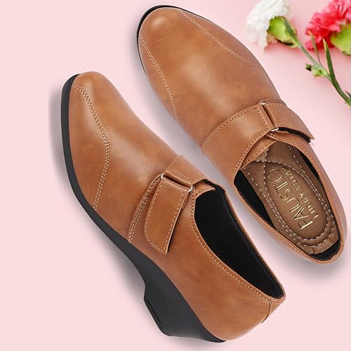 Image of FAUSTO Women's Outdoor Fashion Hook and Loop Platform Heel Wedges