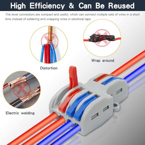 Image of ZIVIK 2 In 4 Out Wire Connector Jointer, Push In Electrical Connectors, Lever Connectors Nuts, Assorted Conductors, Compact Lever Cable Connectors,Plug-in Connector 2-in 4-out (4, 2 In 4 Out)