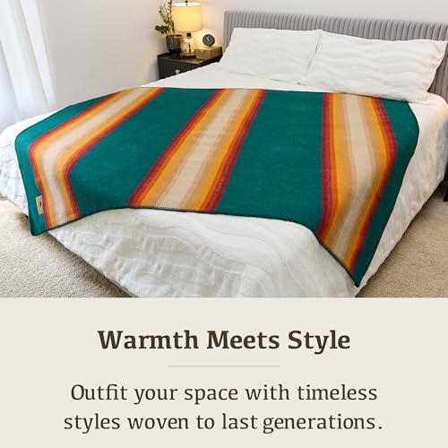 Image of 100% Wool Blanket Camping, 60 inchx84 inch Large Warm Blankets for Winter, Turf