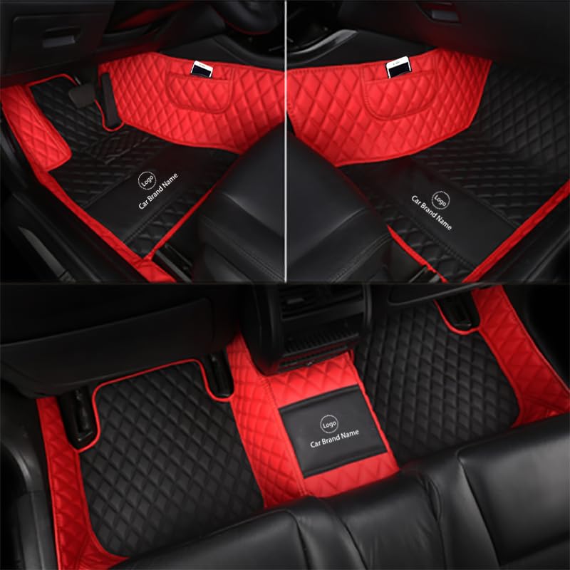 Car Mats Full Set for Dodge 2000-2025 with Logo/Pic - Challenger/Charger/Durango/Journey/Grand Caravan/Dart/Avenger/Caliber -Full Coverage with Storage Bag - All-Weather Protection Custom Fit