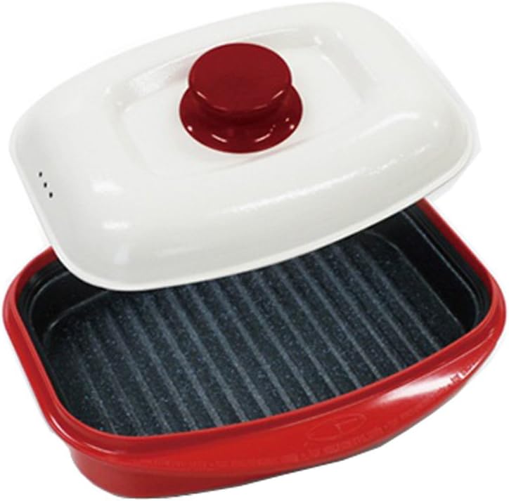 Rangemate Pan for Grill Fish with Lid Non Stick for Microwave & English Recipe