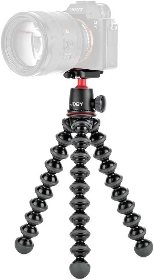 GorillaPod 3K Kit, Compact 3K Stand and Ballhead for Compact Cameras, Travel Tripod Kit for Cameras, Holds Devices up to 3 Kg, JB91507-BWW, Made in Italy, Black/Charcoal