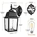 Dusk to Dawn Sensor Outdoor Wall Lantern Waterproof Exterior Wall Mount Lights, E26 LED Bulb Included, Anti-Rust Aluminum Matte Black Wall Sconce with Water Glass Shade for Garage, Patio, Hallway
