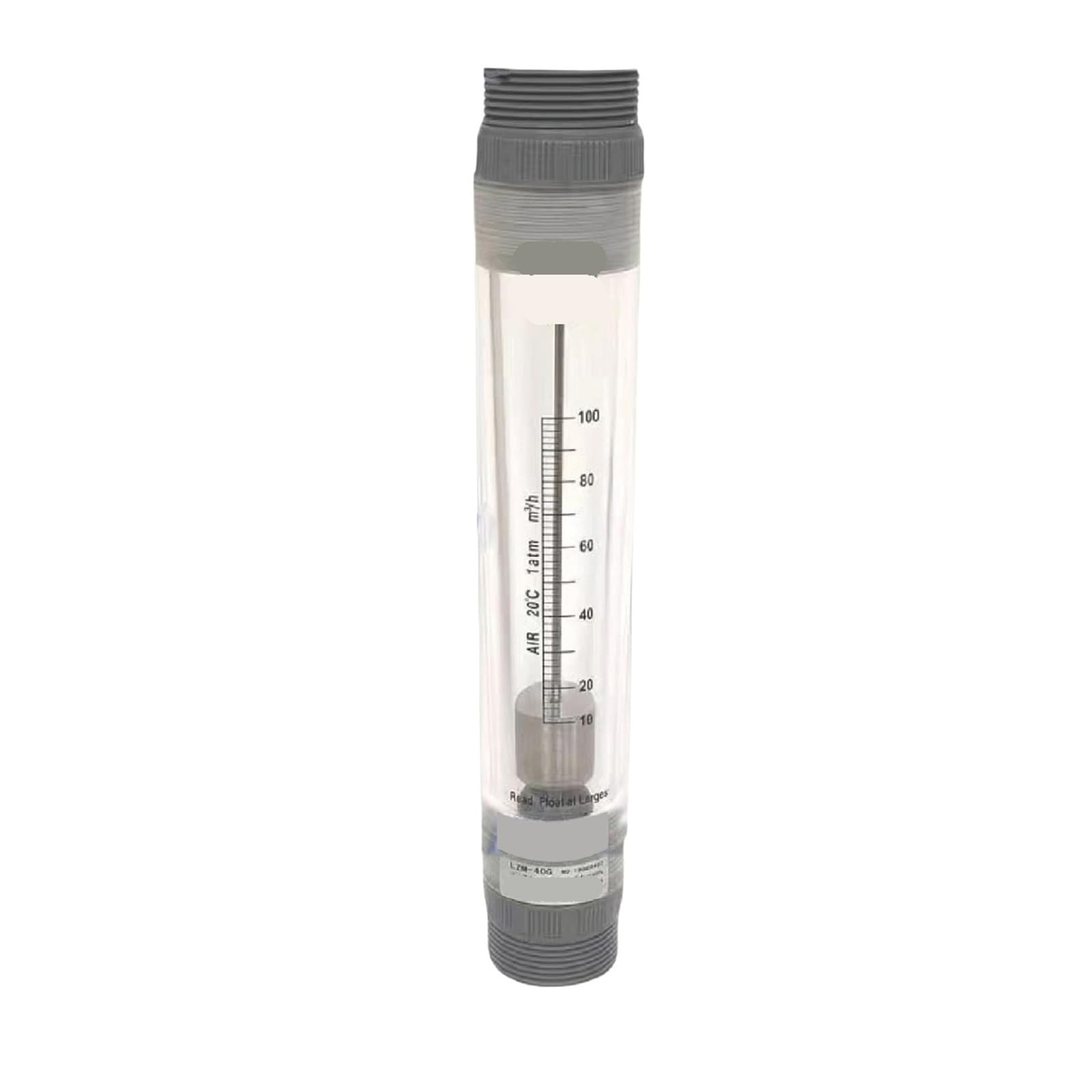 Débitmètre de gaz acrylique industriel 15-140m3-h avec indicateur à zone variable