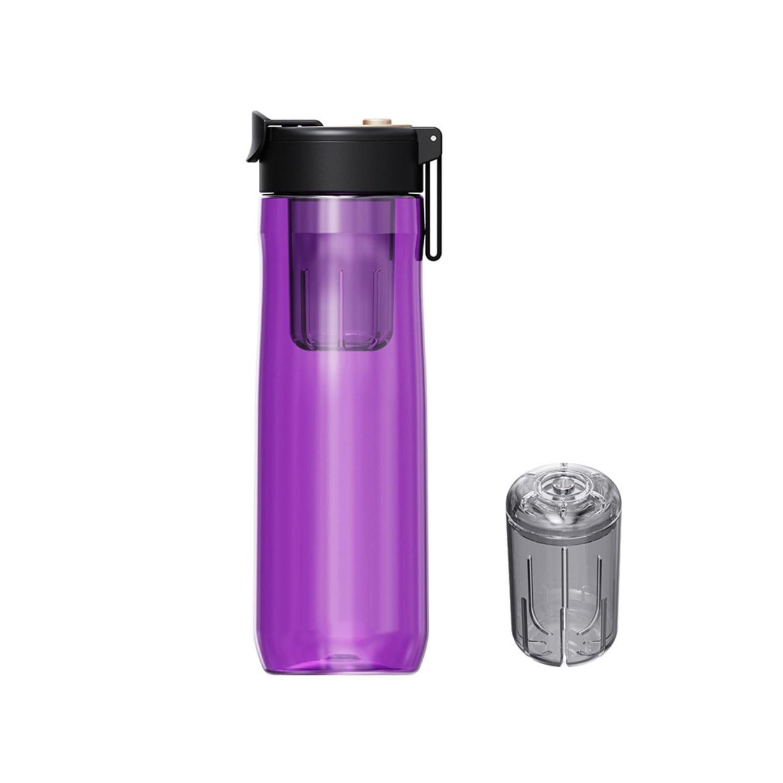 Borraccia Bottiglie d'Acqua Bottiglie d'Acqua Isolate da Viaggio Sfera Magica Tazza da tè Magnetica T Tazza d'Acqua Sportiva in plastica di Grande capacità(Purple,7.5 * 8.8 * 24CM(800ML)_2)