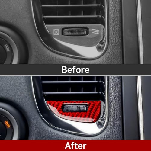 Image of Air Vent Switch Knob Trim Decals for 2011-2020 Dodge Durango Accessories Carbon Fiber Interior Stickers