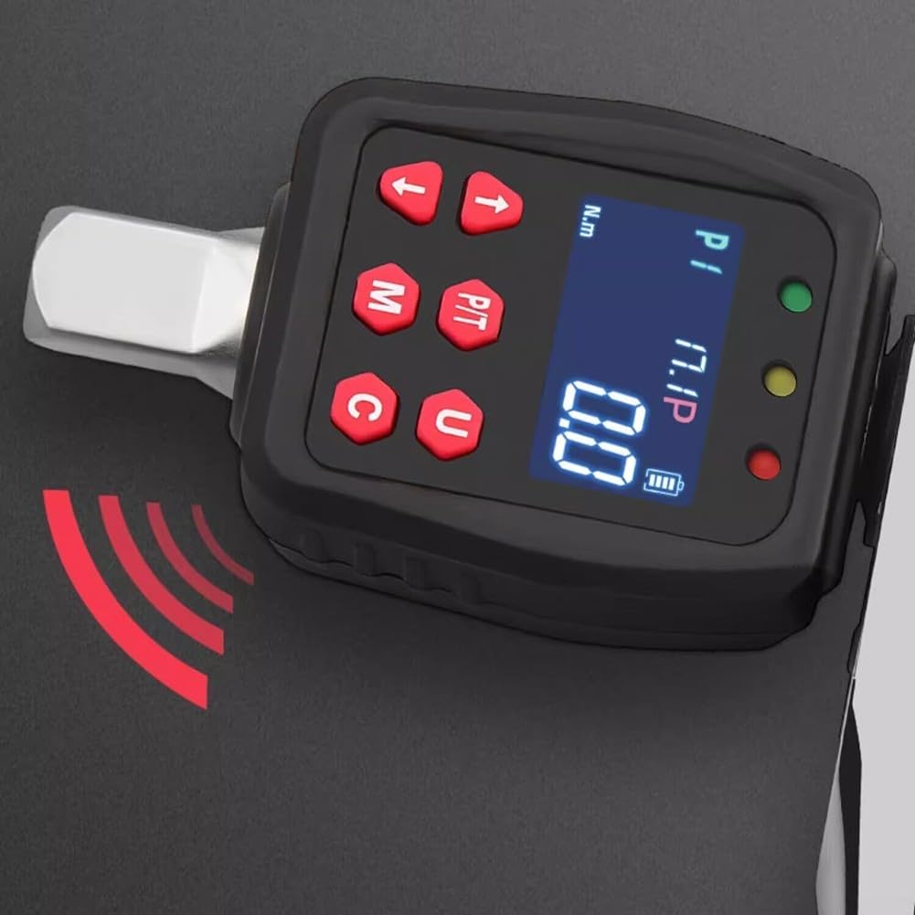 Medidor de par digital con conector de 1/2 pulgada, probador de par electrónico 0-200 Nm, pantalla multiunidad N·m/kgf·cm/lbf·in, pantalla LCD para montaje automotriz y mecánico (30 Nm)