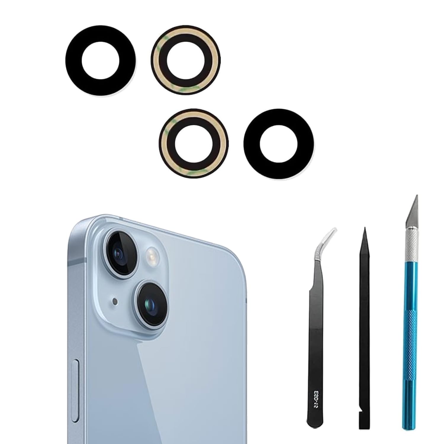 VETRINO VETRO LENTE FOTOCAMERA POSTERIORE CAMERA + BIADESIVO APPLE IPHONE 11 | Masciastore - 4