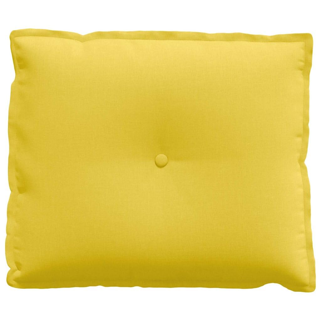 Cojín de respaldo de tela amarilla brillante 60 x 19 x 50 cm con relleno de poliéster, cojín lumbar ergonómico para oficina, sofá, sillón, cama, silla de ruedas, soporte para columna