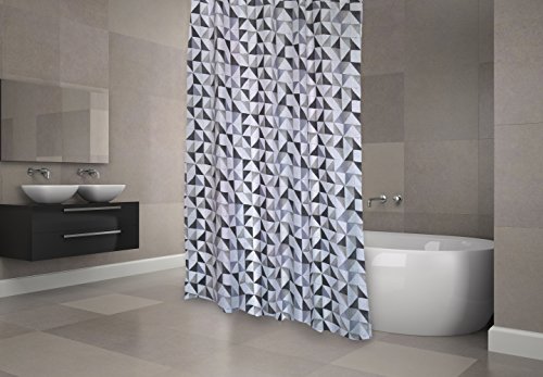 MSV "Premium Calula Polyester Shower Curtain, Grey, 180 x 200 cm, W 78.7" x L 70.9" (1 Panels)