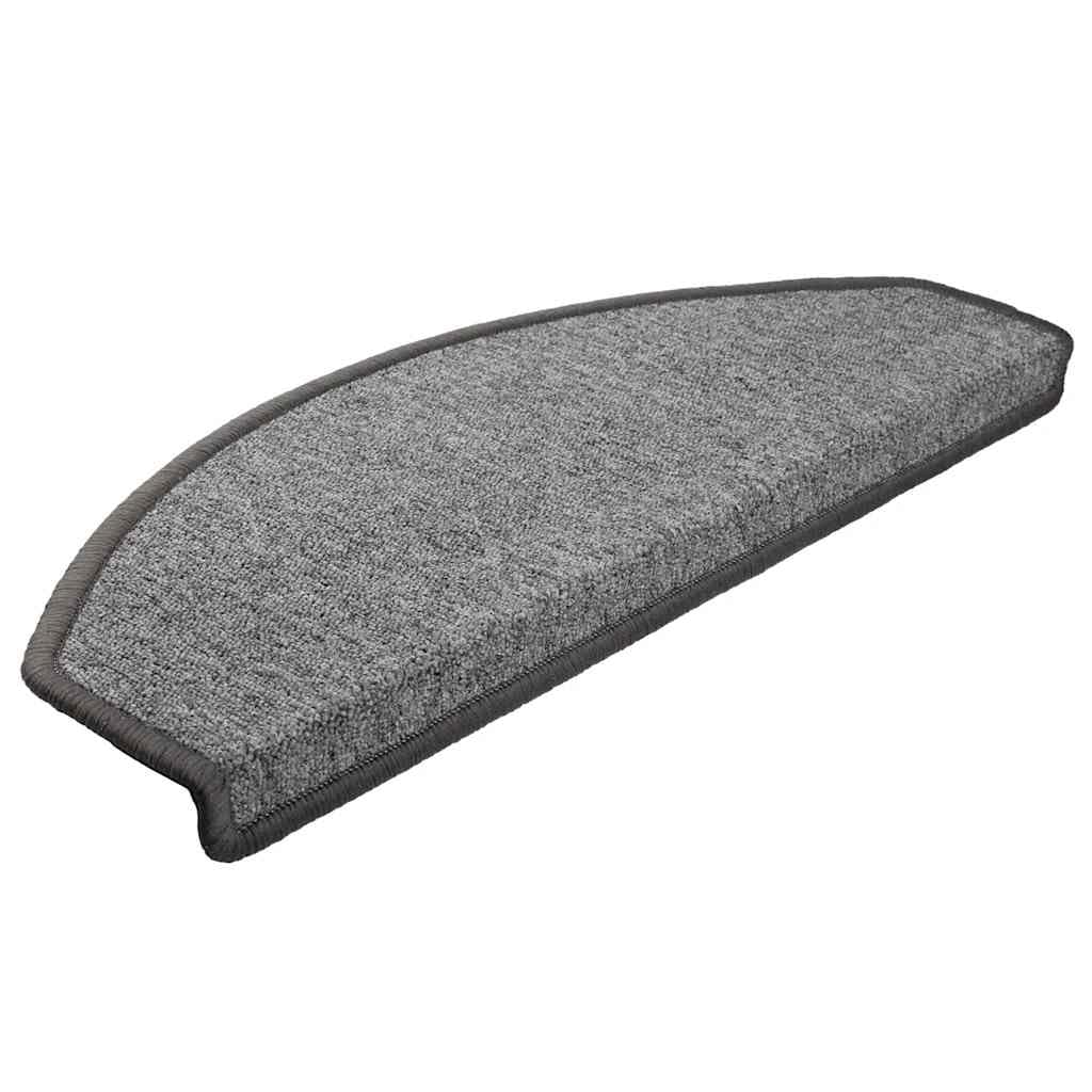 Maty na schody, 30 szt., 65 x 24 x 4 cm, ciemnoszare, półokrągłe, duże, antypoślizgowe ochraniacze na schody wewnętrzne, samoprzylepne na drewniane schody