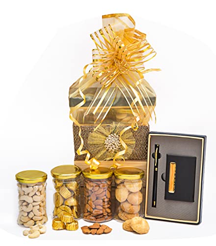 Image of NUTRI MIRACLE Corporate Nuts Gift Hamper with Card Holder for | Gifting Hamper for Office Employees