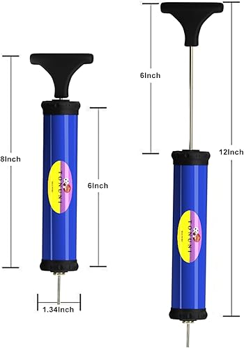 Miniatura 2 de Bomba de aire portátil, kit de inflador de bomba de bola con aguja, boquilla, manguera de extensión para fútbol, baloncesto, fútbol, voleibol,
