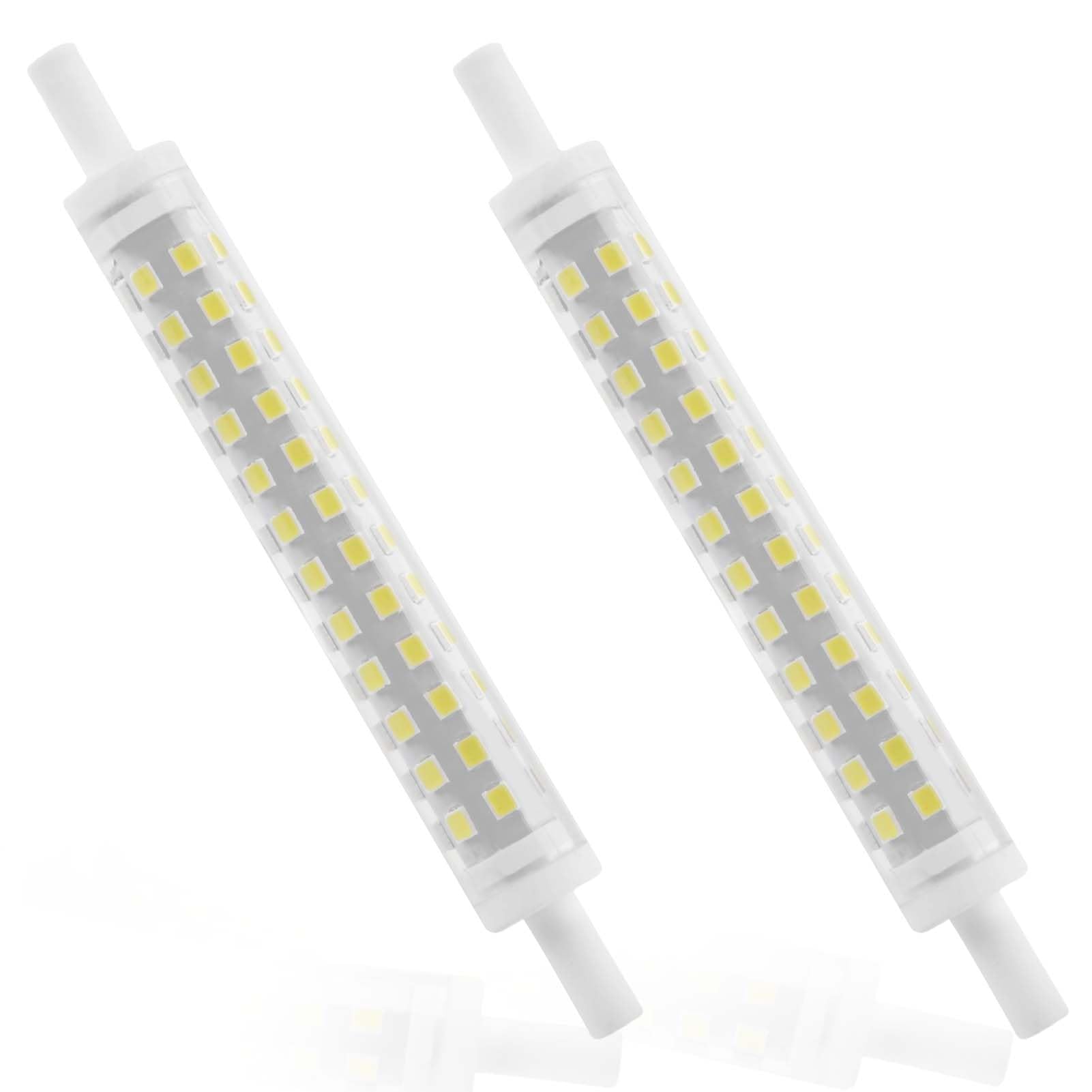 Brightora R7S LED Bulb 118mm, 9W Dimmable J118 Double Ended Linear Bulb, 6500K Cool White, R7S Halogen Replacement for Floor Lamp, Uplighter, Floodlight and Security Light, 2 Pack