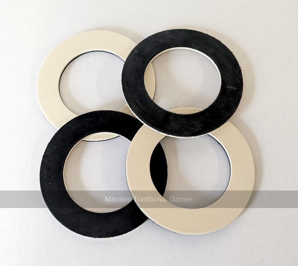 Set of 4 Rubber Pub Quoits (Black on one Side - White on the Other)