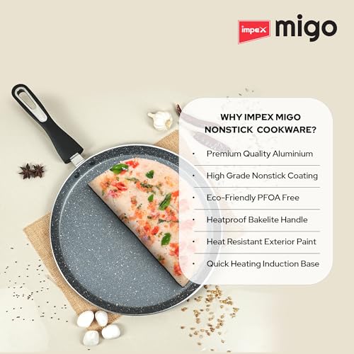 Impex Non-Stick Tawa With Spatula 30 Cm Induction Base Granite Finish | Multi-Purpose Aluminium Tawa Pan | Induction and Gas Stove Compatible Dosa... - Image 7