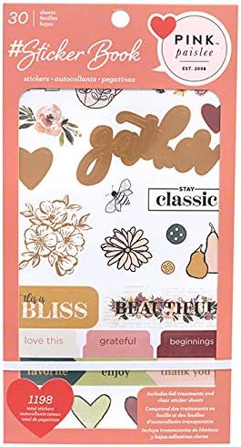 Pink Paislee Stickers, Multi