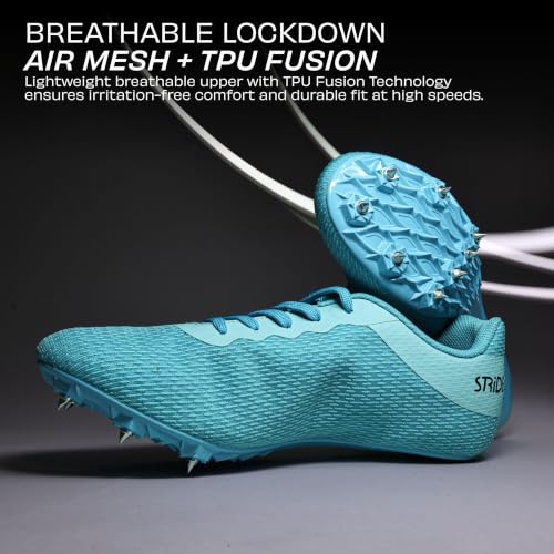 Nivia Stride 3.0 Athletic Spikes Track & Field Shoes for Men, Sprint Spikes, Outdoor Running Shoes, Track and Field Shoes, (Sky Blue), Size UK10 - Image 6