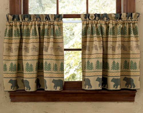BLACK FOREST DECOR Bear Tracks Lined Window Tier - 24 Inch