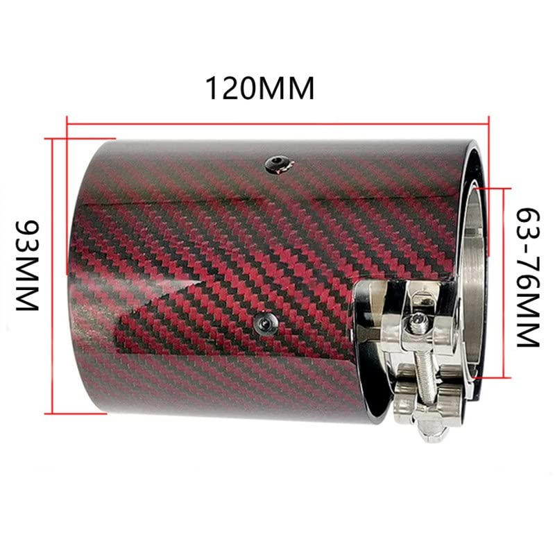 Tubo de escape de fibra de carbono forjada roja con aislamiento térmico para chasis M3 M4 2